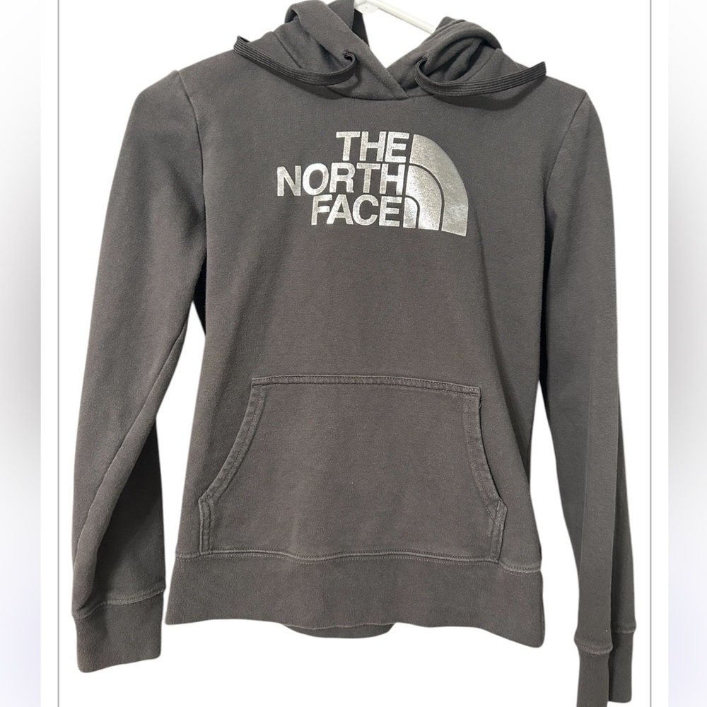 The North Face Grey with Silver LOGO Women’s Hoodie Size XS
